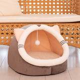 Velvet Winter Cat House — Warm Covered Cat Bed view 6
