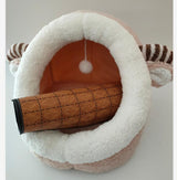 Velvet Winter Cat House — Warm Covered Cat Bed view 5