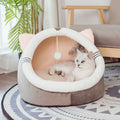 Velvet Winter Cat House — Warm Covered Cat Bed