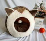 Velvet Winter Cat House — Warm Covered Cat Bed view 2